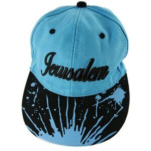 Jerusalem Souvenir Baseball Cap Hat Blue Black Israel Snapback Mens